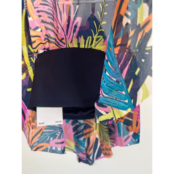 Coco Reef Aura Eclectic Jungle Mesh Ruffle Tankini Top - 34D - Picture 8 of 11